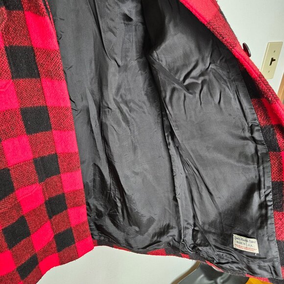 NILI LOTAN Buffalo Plaid Wool Jacket Coat Zs 0 Red Black Cabincore Fisherman - Picture 7 of 12